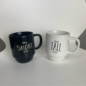 Tall and Short Mugs White and Black